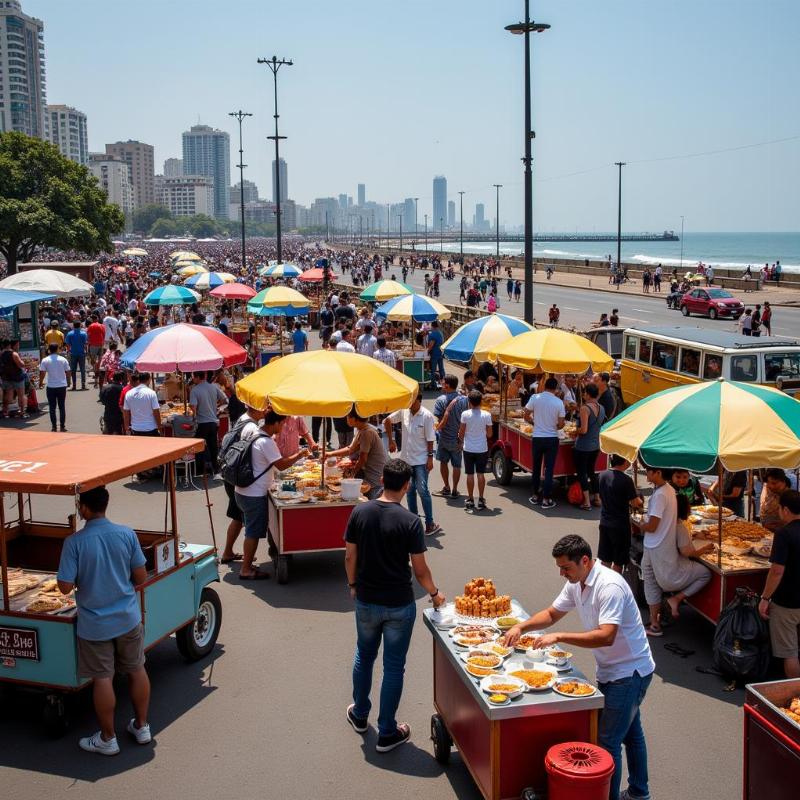 Street food stalls near Marine Drive