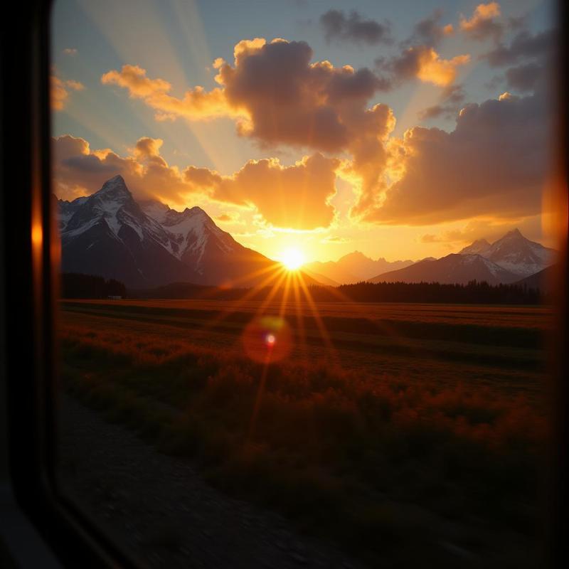 Sunset Train Ride Back to Vienna from Salzburg