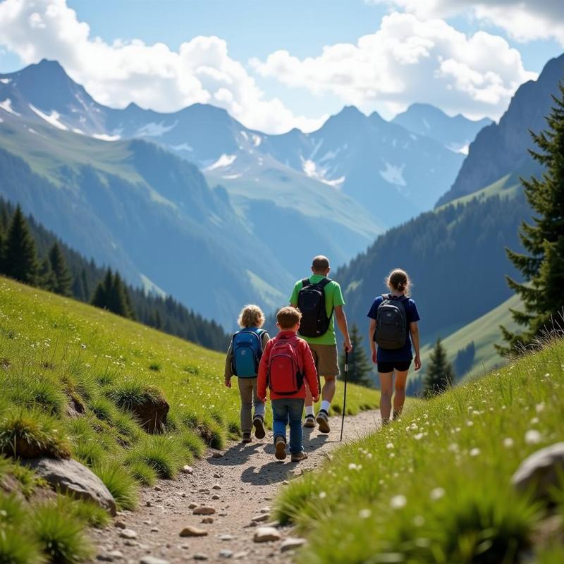 Swiss Family Hiking in the Alps