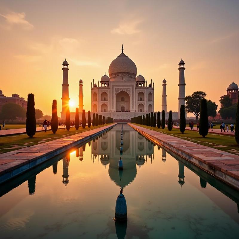 Taj Mahal at Sunrise in Agra