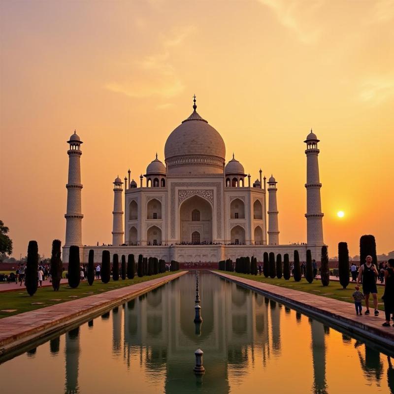 Taj Mahal Sunset with Less Crowds