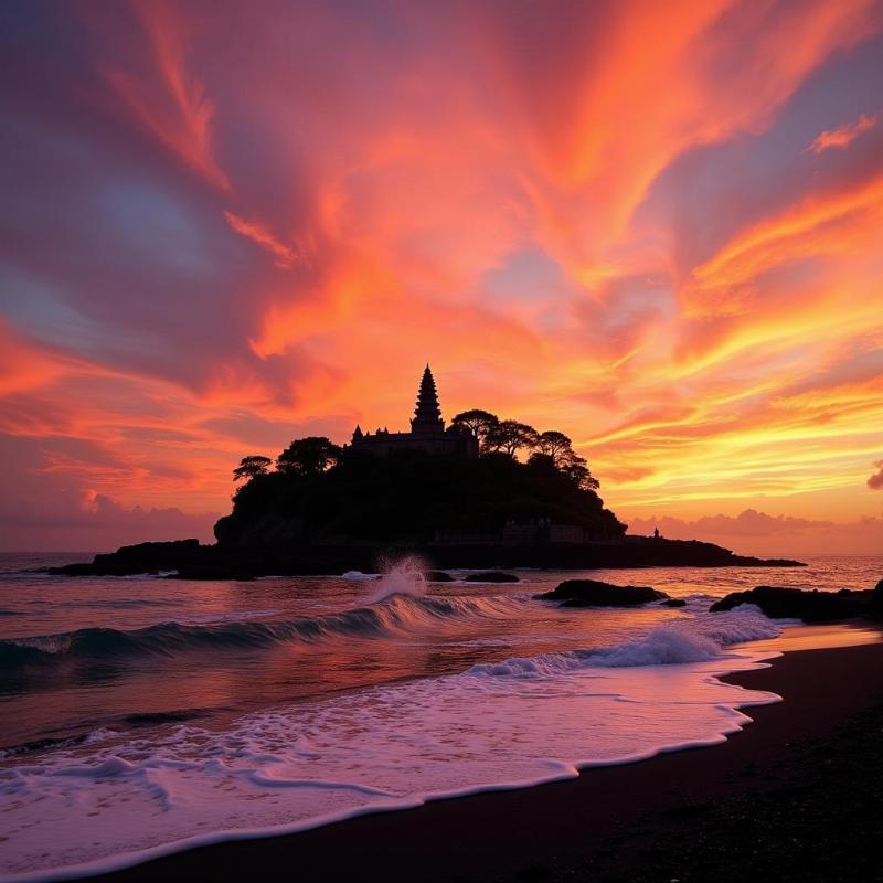 Tanah Lot Temple at Sunset