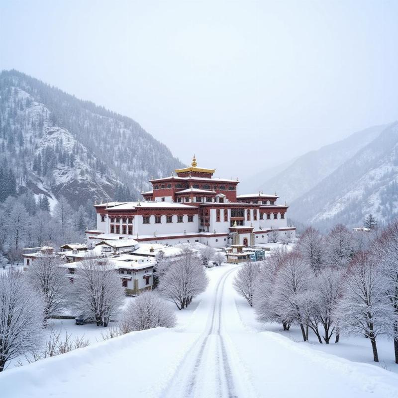 Snowfall in Tawang, Arunachal Pradesh