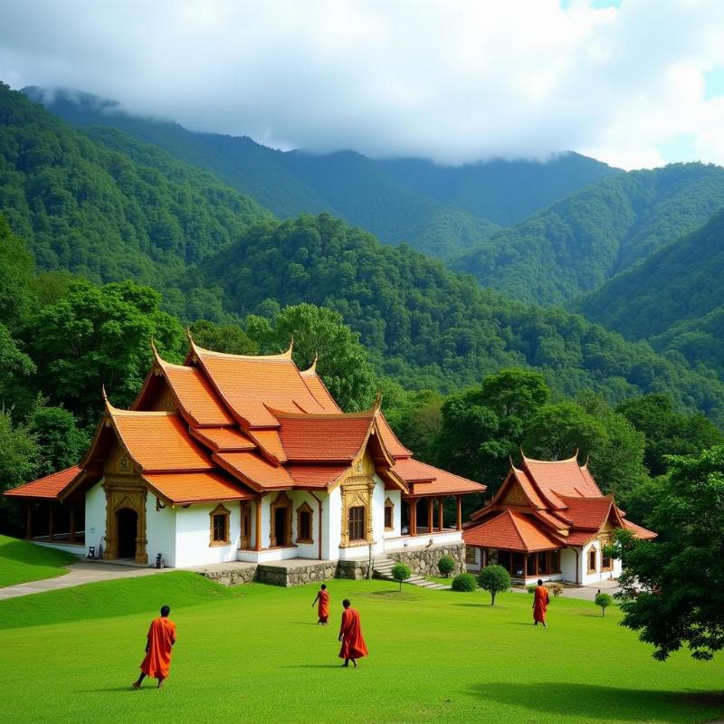 Thailand Chiang Mai Temples and Lush Scenery