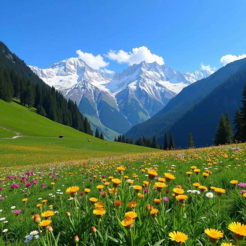 Tirthan Valley in Spring: Wildflowers in full bloom