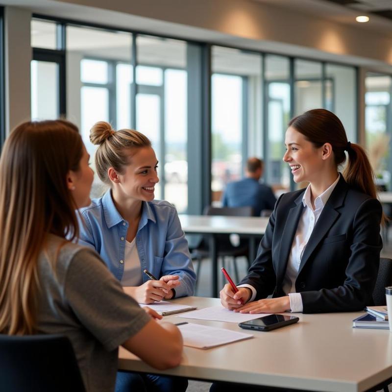 Travel Agent Assisting Clients