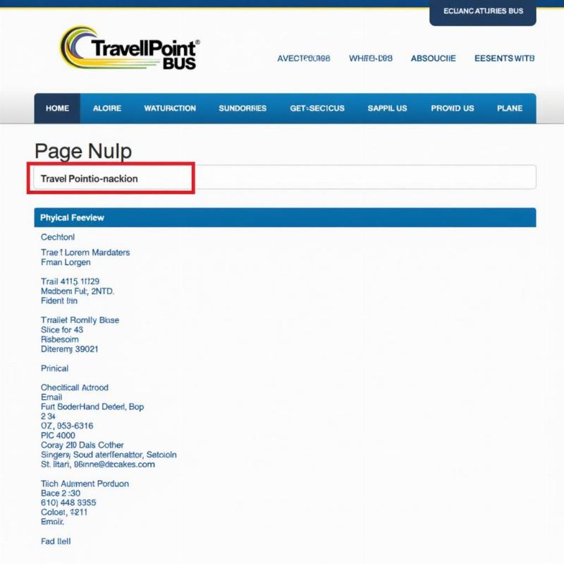 Travel Point Bus Contact Number on Website