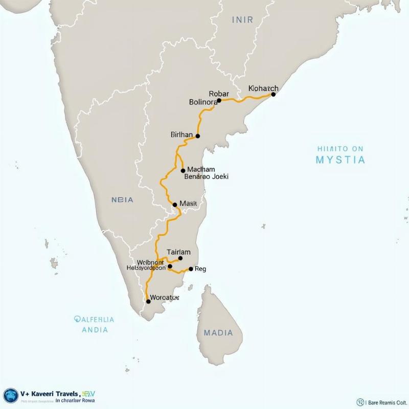 V Kaveri Travels Destinations Map