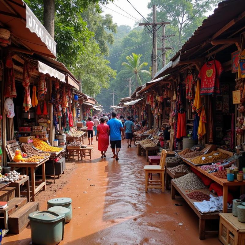 Shopping at Varkala Cliff Market