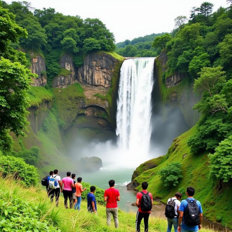 Scenic waterfalls near Shimoga with Vivek Travels