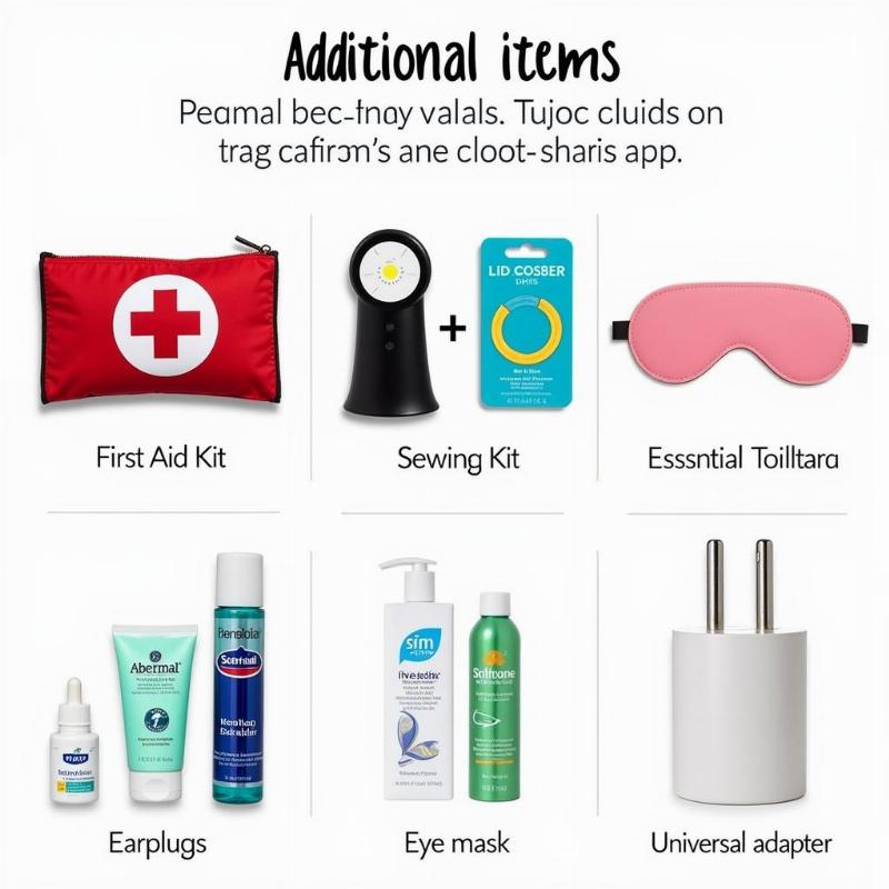 Additional Items for Travel Kit Bag