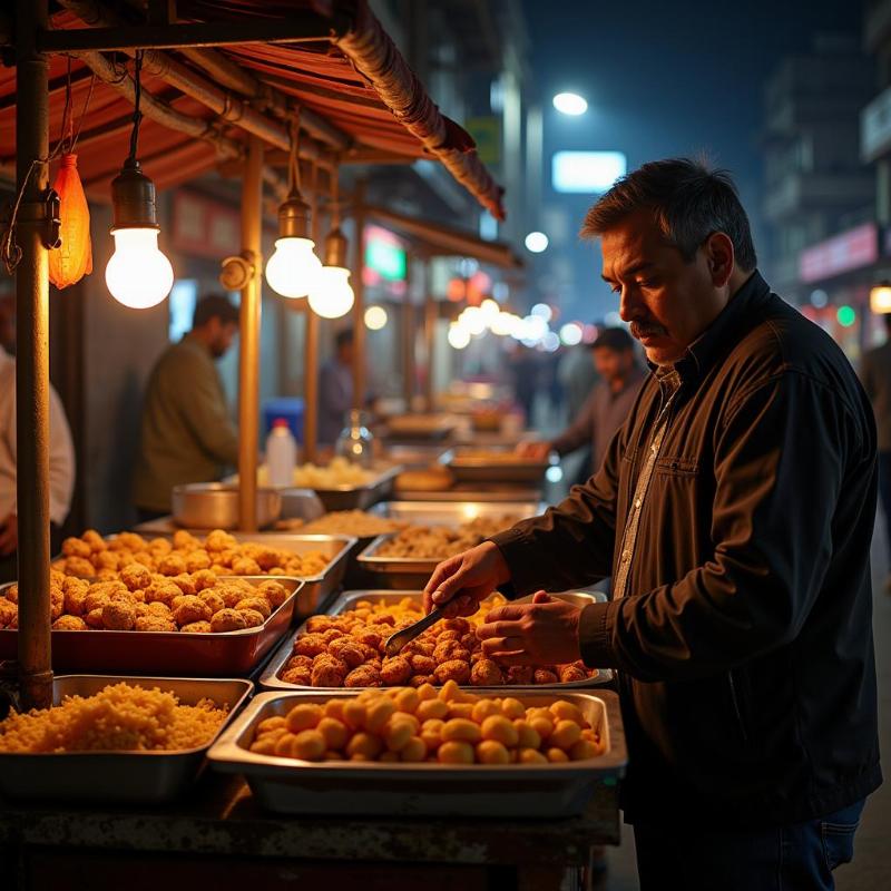 Agra Street Food at Night