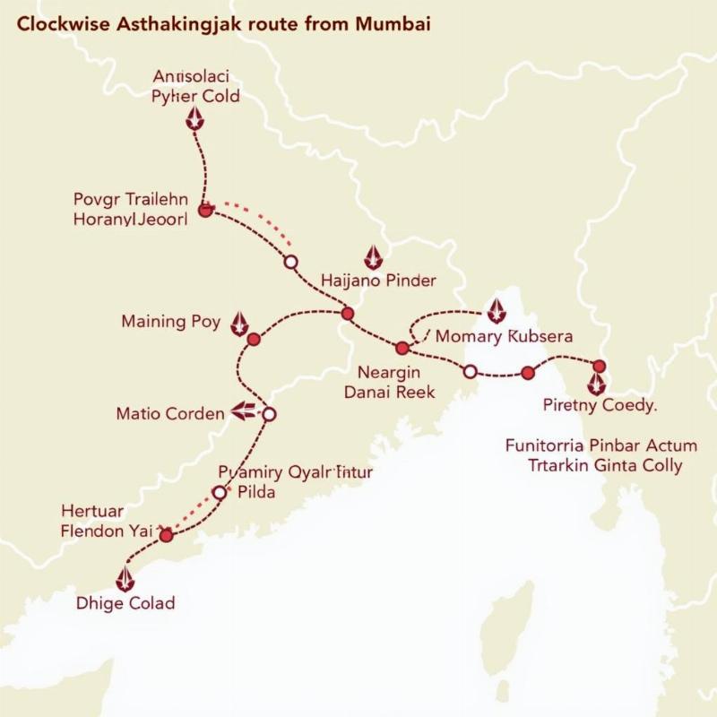 Ashtavinayak Tour Map Clockwise Route