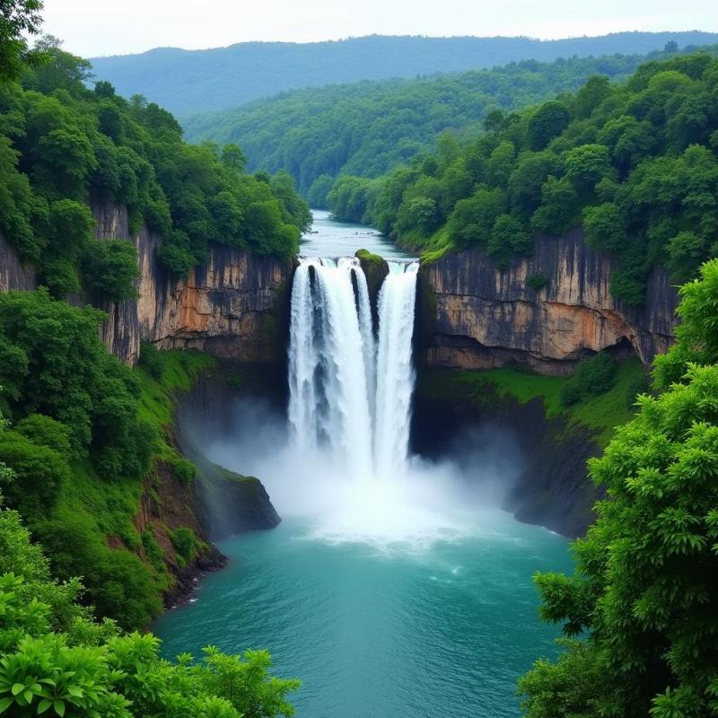 Athirapally Falls near Kakkanad, Kerala: A breathtaking natural wonder.