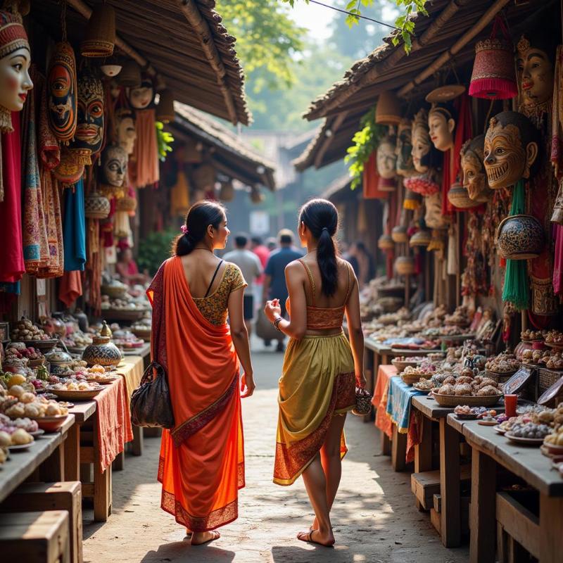 Bali Local Market Indian Tourist Shopping