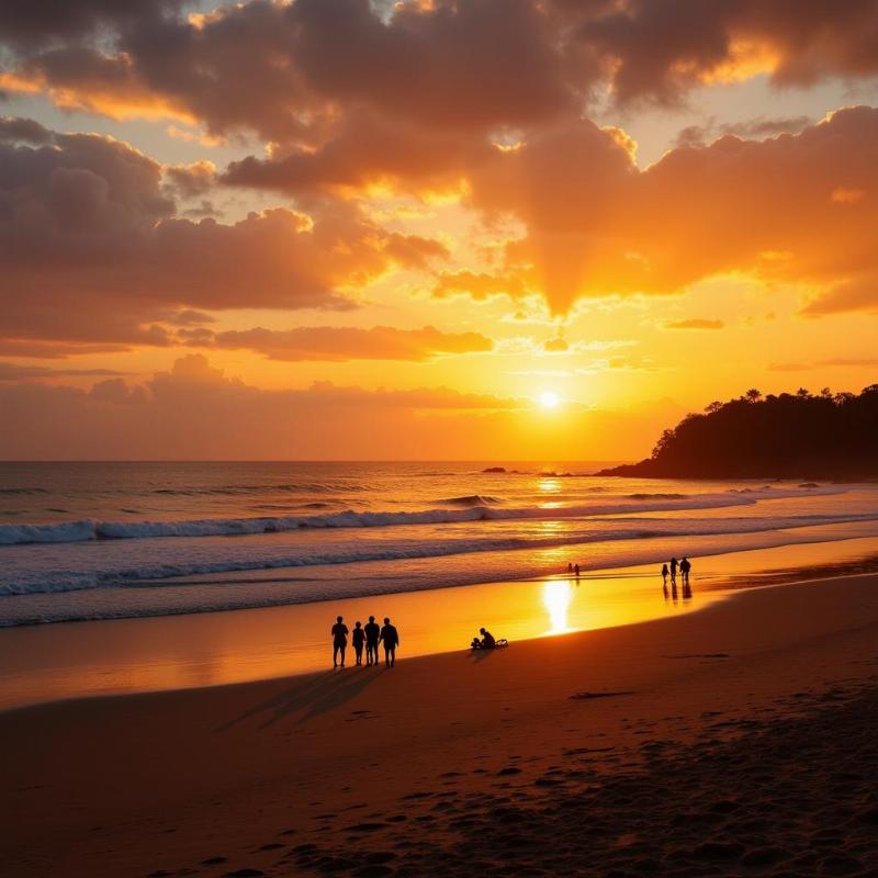 Bekal Beach Sunset View with Tourists