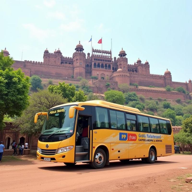 Bidar Fort with Pooja Travels bus