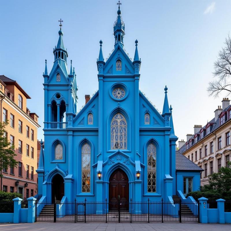 The stunning Art Nouveau architecture of the Blue Church in Bratislava.