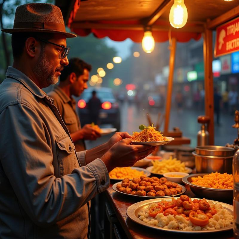 Budget travel in India enjoying street food