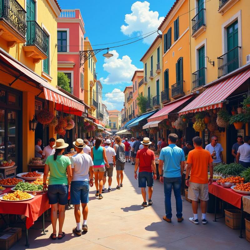 City Market Painting for Tourism Promotion