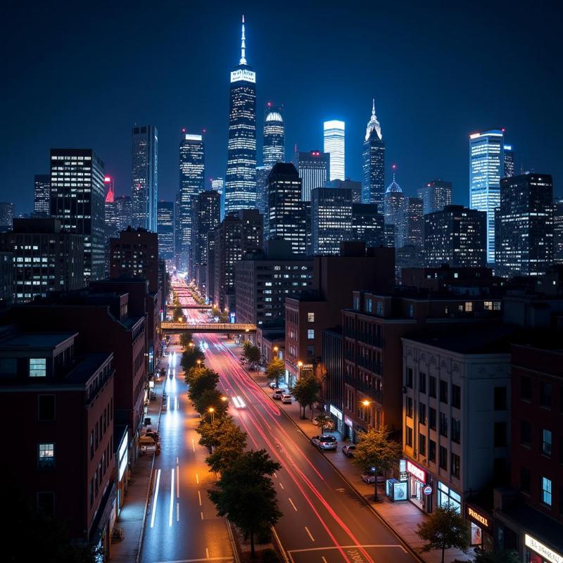 Missing a Place: City Skyline at Night