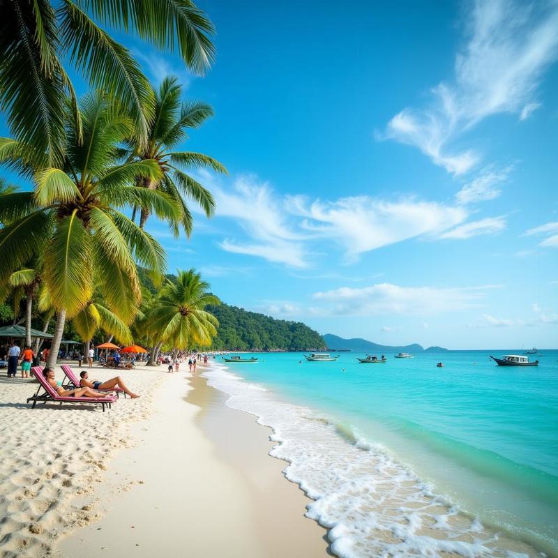 Relaxing on pristine beaches near Bangkok