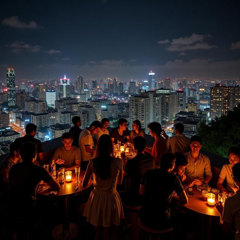 Colombo Rooftop Bar Night View