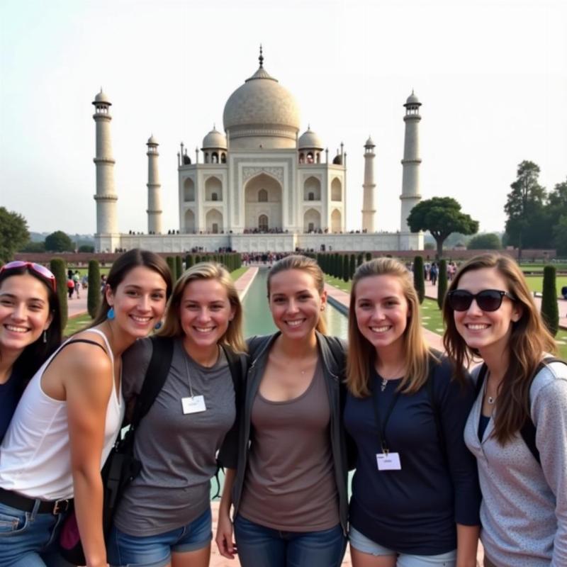 Contiki Group at Taj Mahal