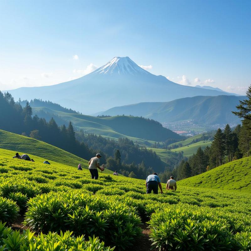 Scenic View of Darjeeling Tea Gardens