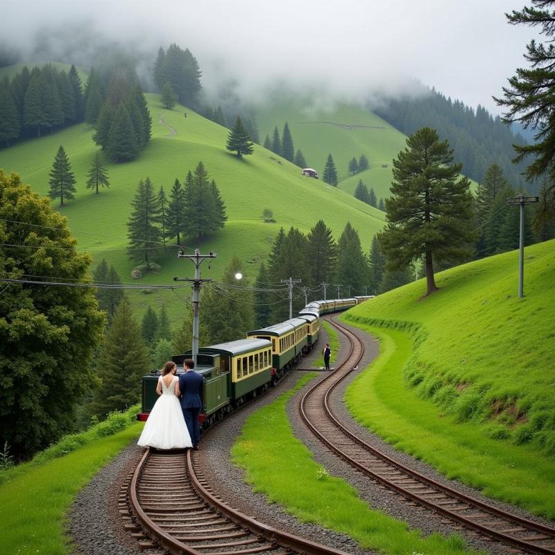 Darjeeling Toy Train Honeymoon Couple