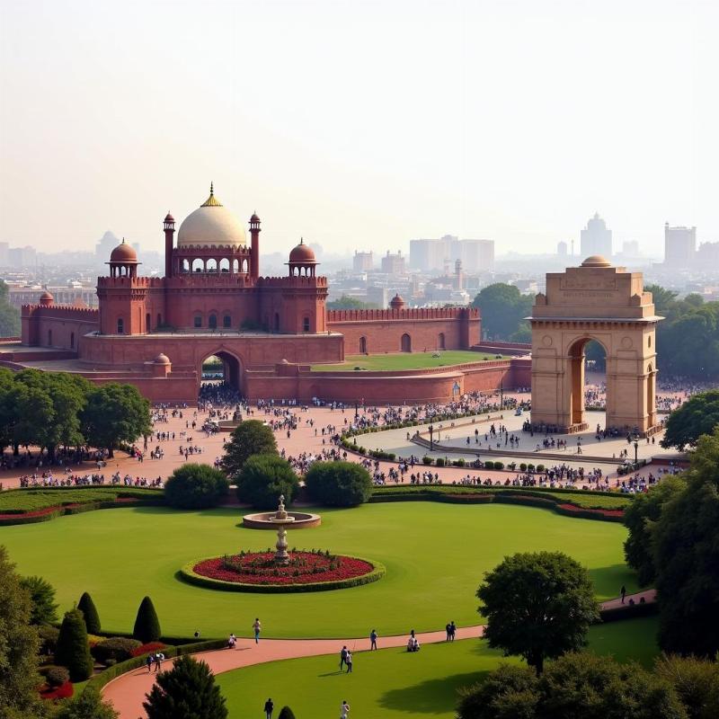 Red Fort and India Gate in Delhi