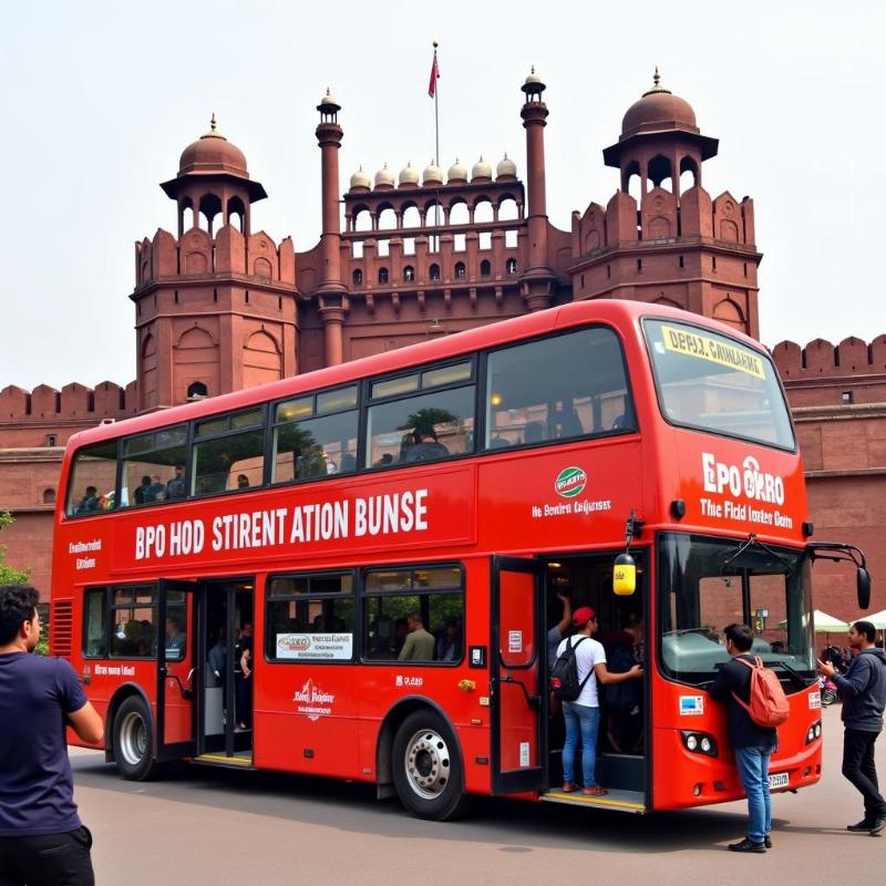 Delhi Tourism HOHO Bus at Red Fort