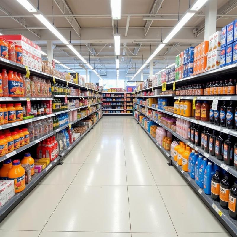 Organized aisles in a departmental store