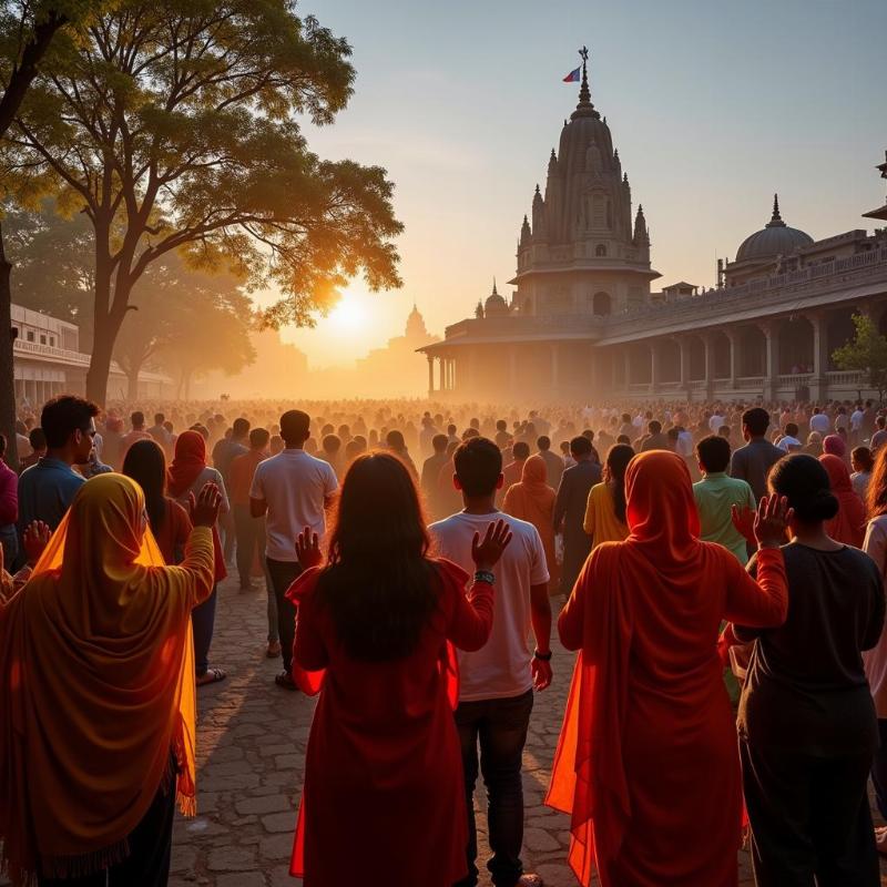 Devotees at a Jyotirlinga Temple