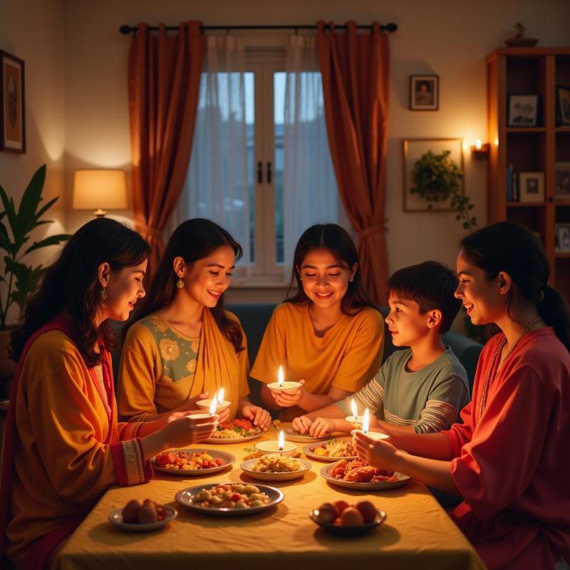 Diwali Celebration at a Family Home