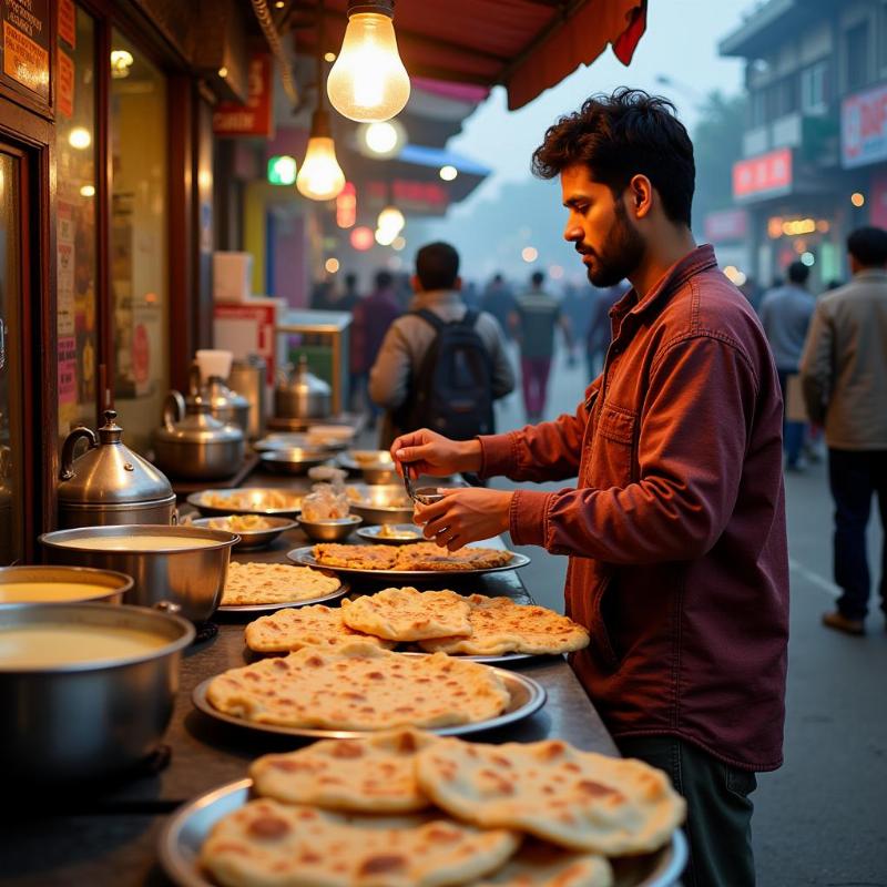 Early Morning Chai and Paratha in Delhi