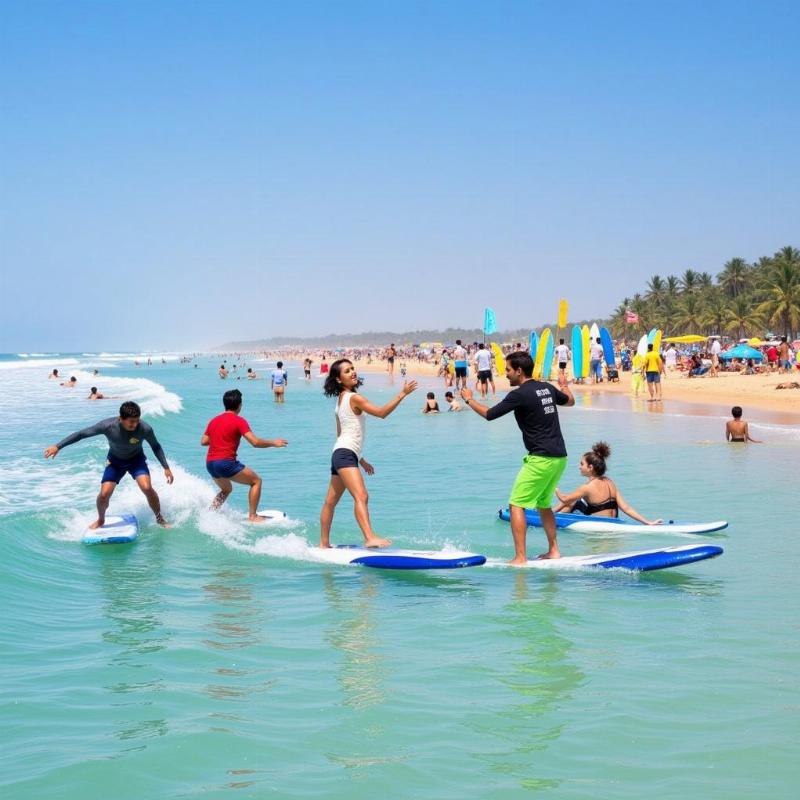 Kovalam Beach Surfing