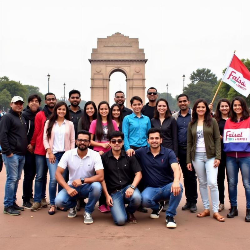 Faisal Tours & Travels - Group photo at India Gate