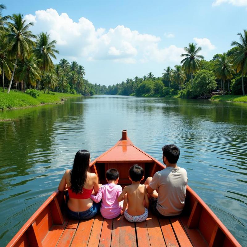 Family Enjoying Sunshine Tour in Kerala