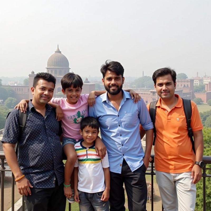 Family enjoying a tour from Noida