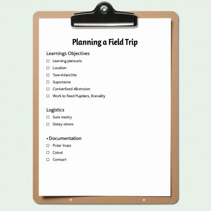 Field Trip Planning Checklist