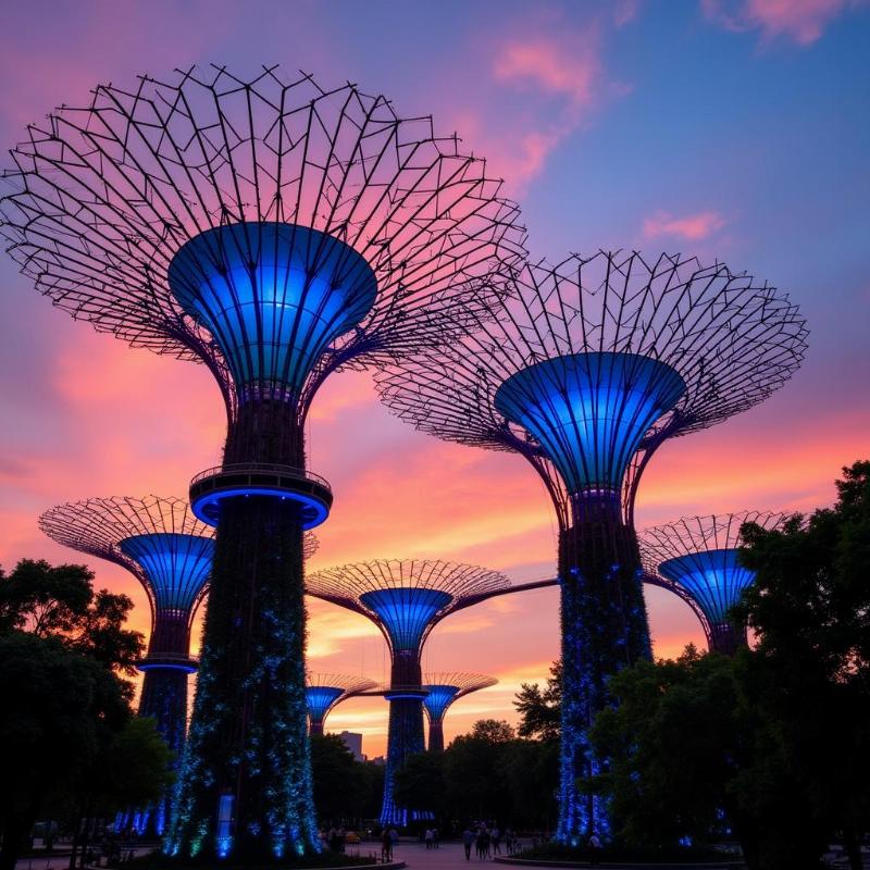 Gardens by the Bay at dusk