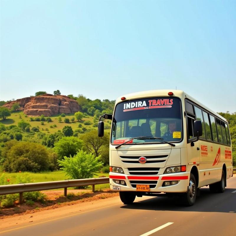 Indira Travels Bus on the Bellary-Hampi Route