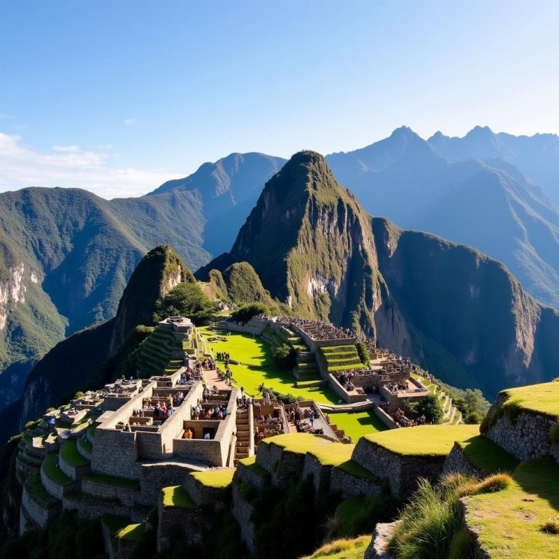 Exploring the ancient Incan citadel of Machu Picchu, Peru