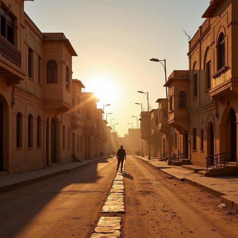 Empty streets of Jaisalmer during summer