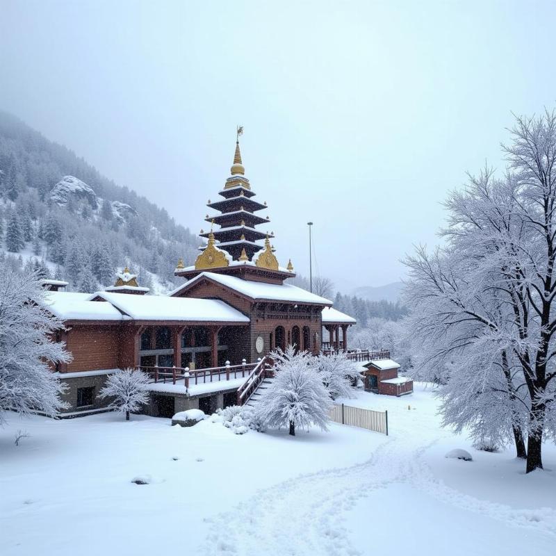 Kainchi Dham Winter Snow