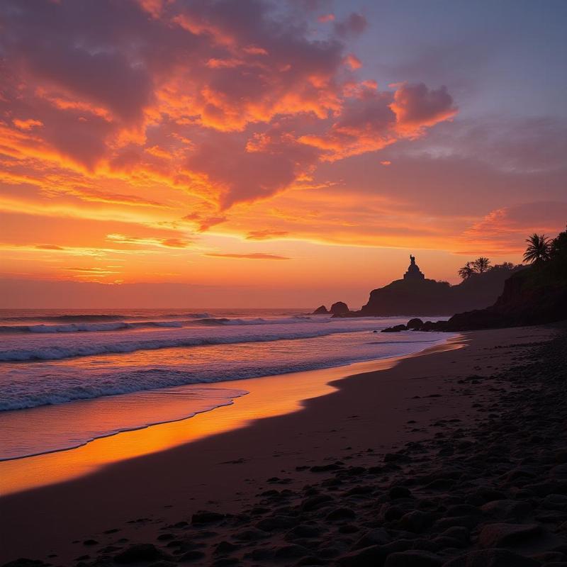 Kanyakumari Beach Sunset View