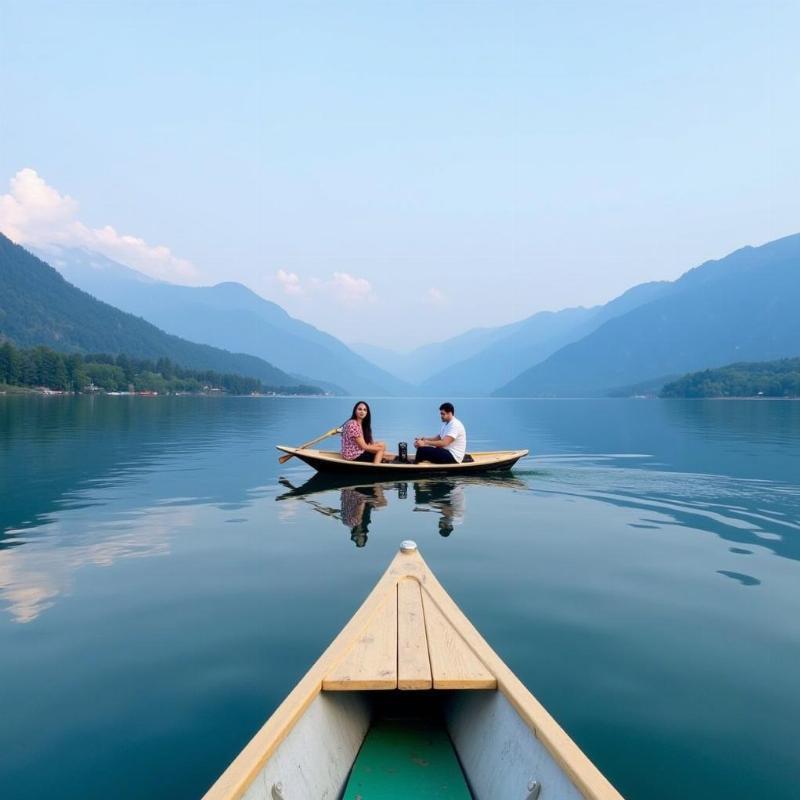 Enjoying a Shikara ride on Dal Lake