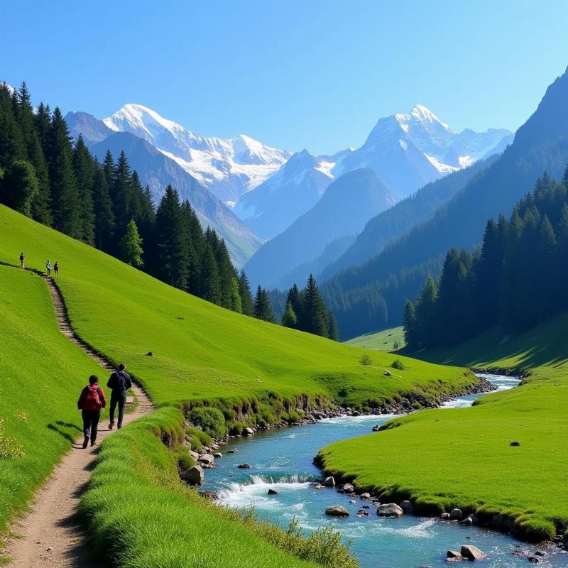 Trekking in Kasol during summer