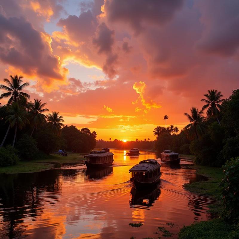 Kerala Backwaters Sunset